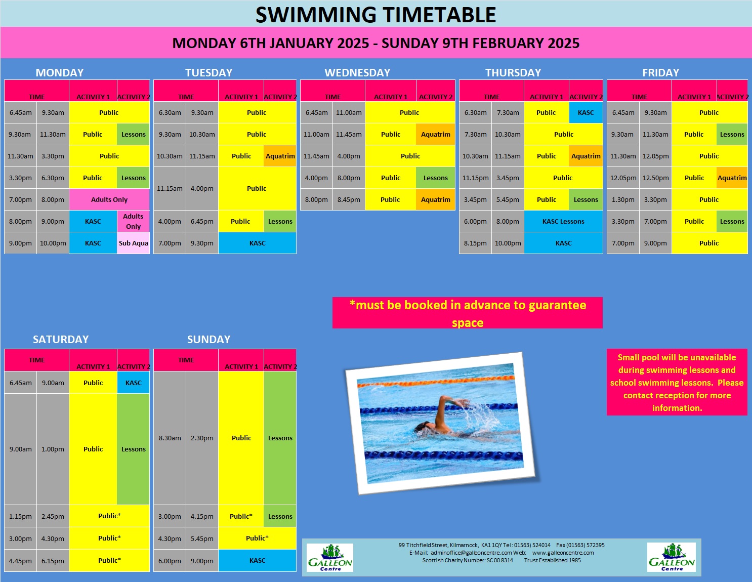 POOL TIMETABLE FROM 06.01.25 09.02.25